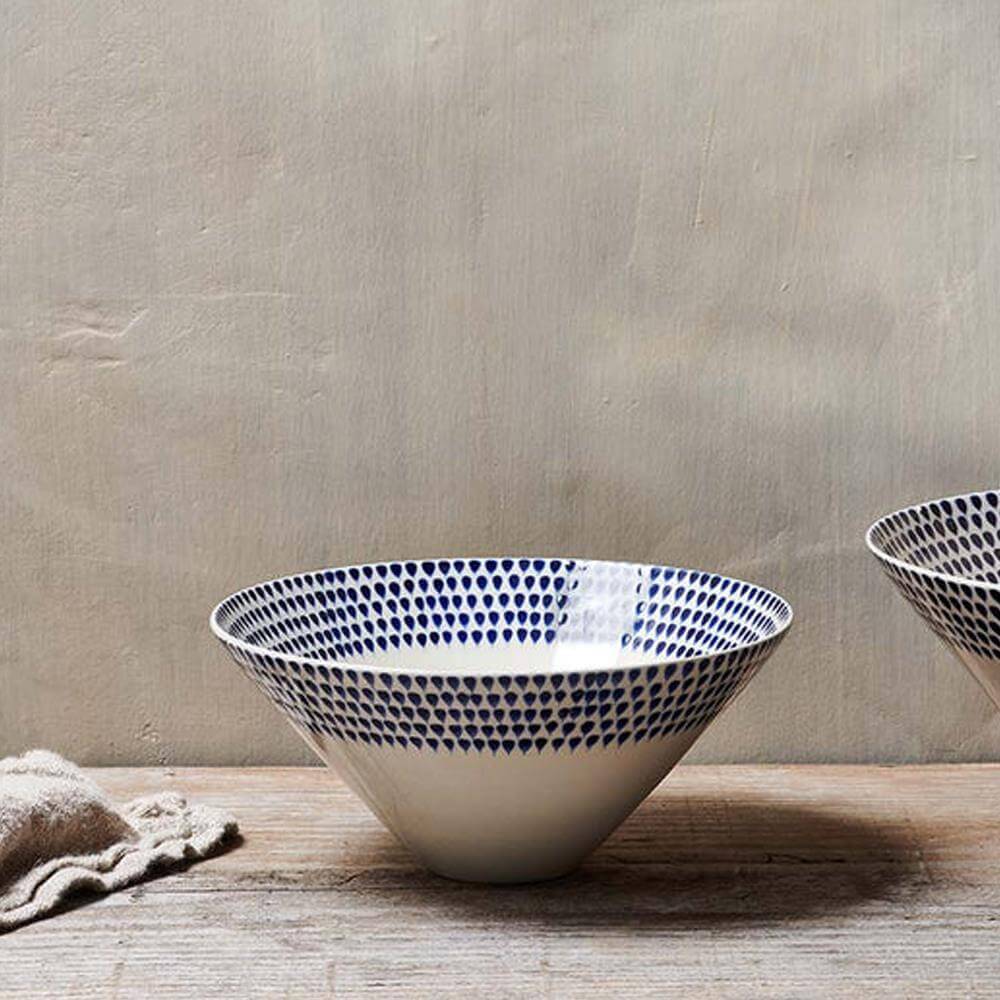 Nkuku Indigo Drop Serving Bowl Medium
